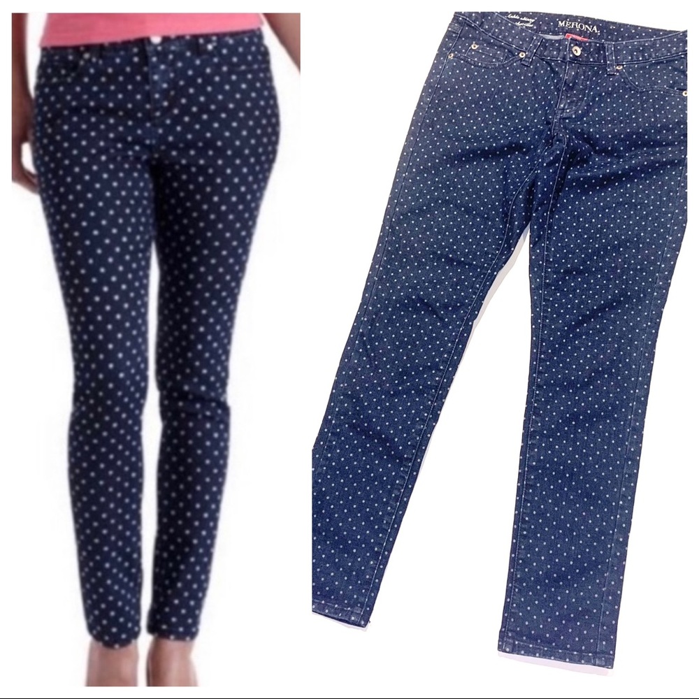 🌟Merona Skinny Polka Dot Ankle Jeans